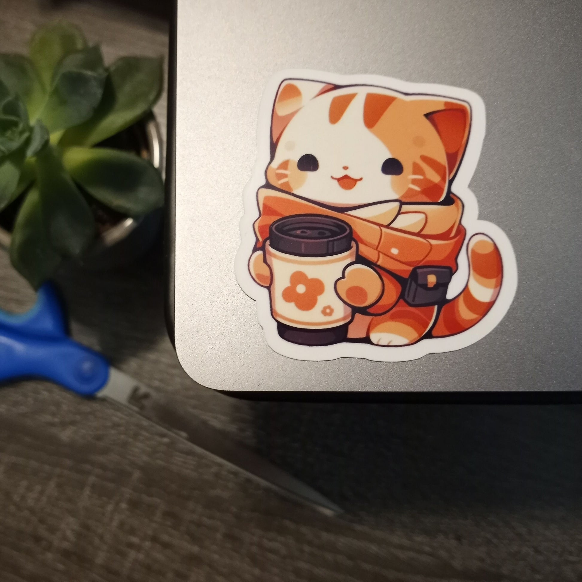 Latte Cat Sticker, 3" or 2" Sticky Enchantments